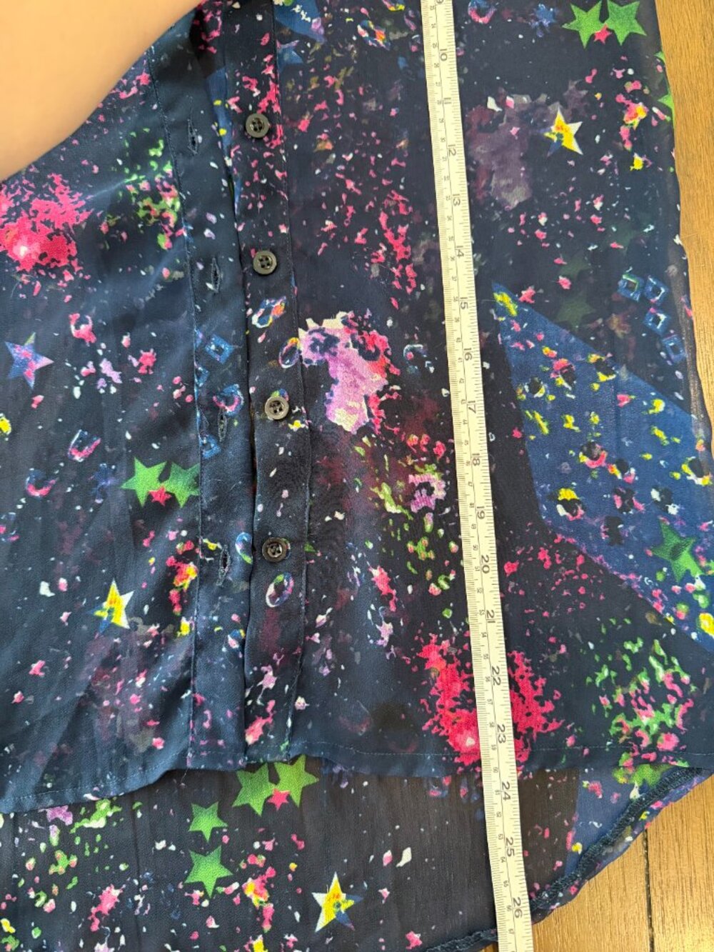 Dex Sheer Abstract Print Chiffon Blouse in purple - Picture 3 of 10
